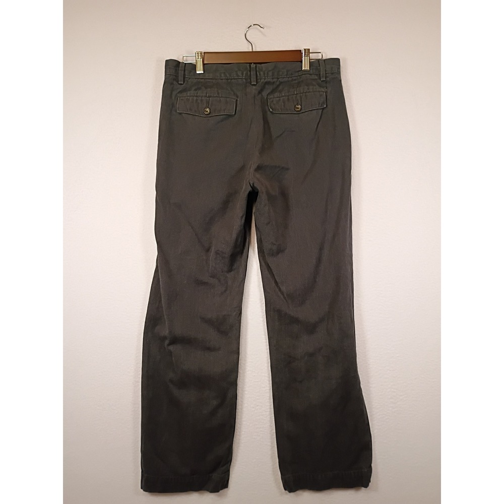 Dark Academia Banana Republic Mens 31x30 Gray Plaid Cotton Chino Pants Trousers - Picture 2 of 10